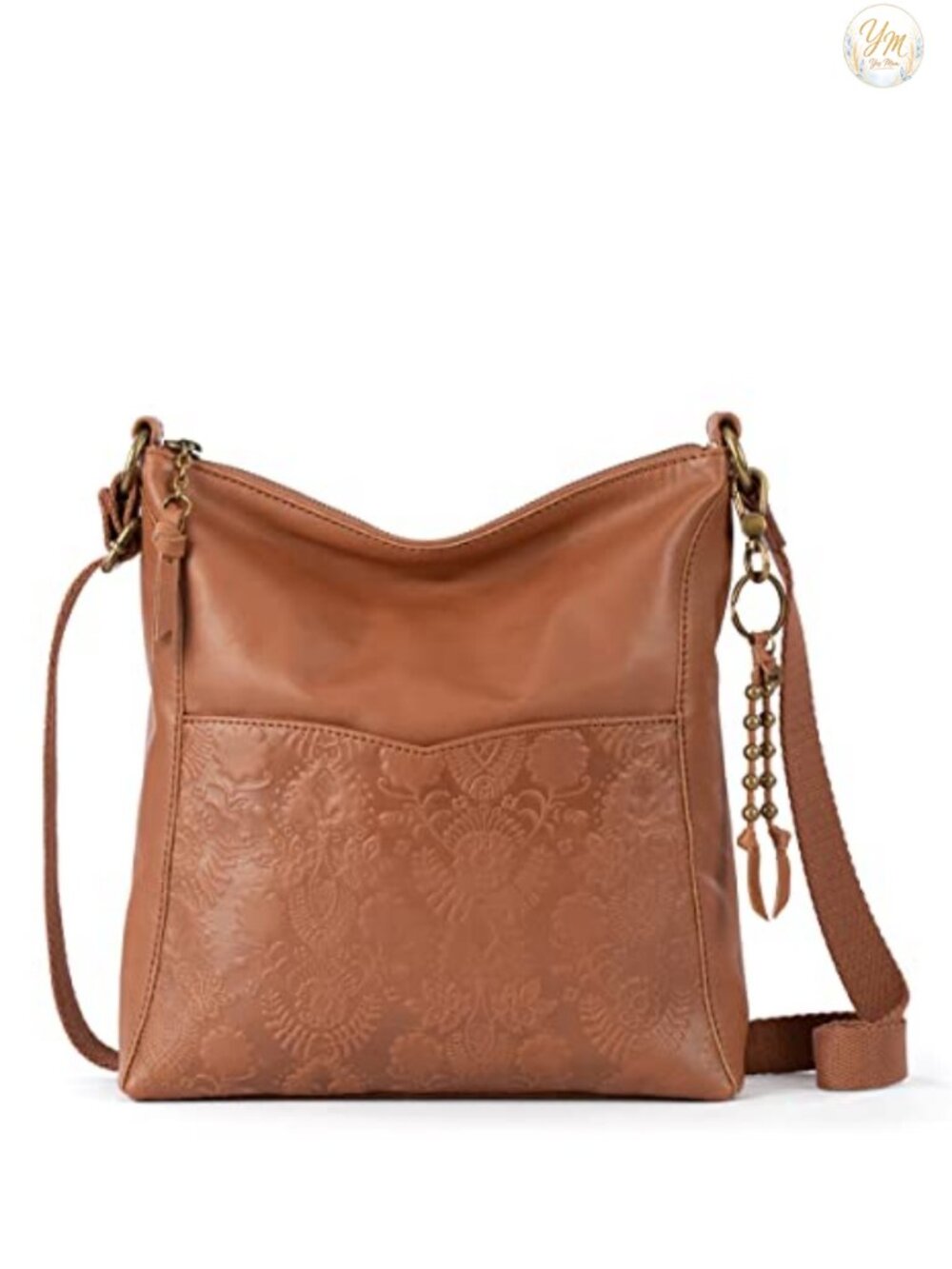 Leather Crossbody Purse Adjustable Strap Zipper Closure Multi-Pocket Travel Bag